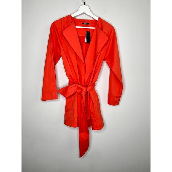 Natori NWT Cotton Twill Wrap Open Coatigan in Chili Orange Women's Size S - Picture 4 of 9